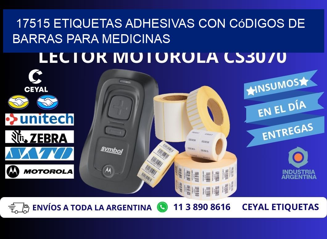 17515 etiquetas adhesivas con códigos de barras para medicinas