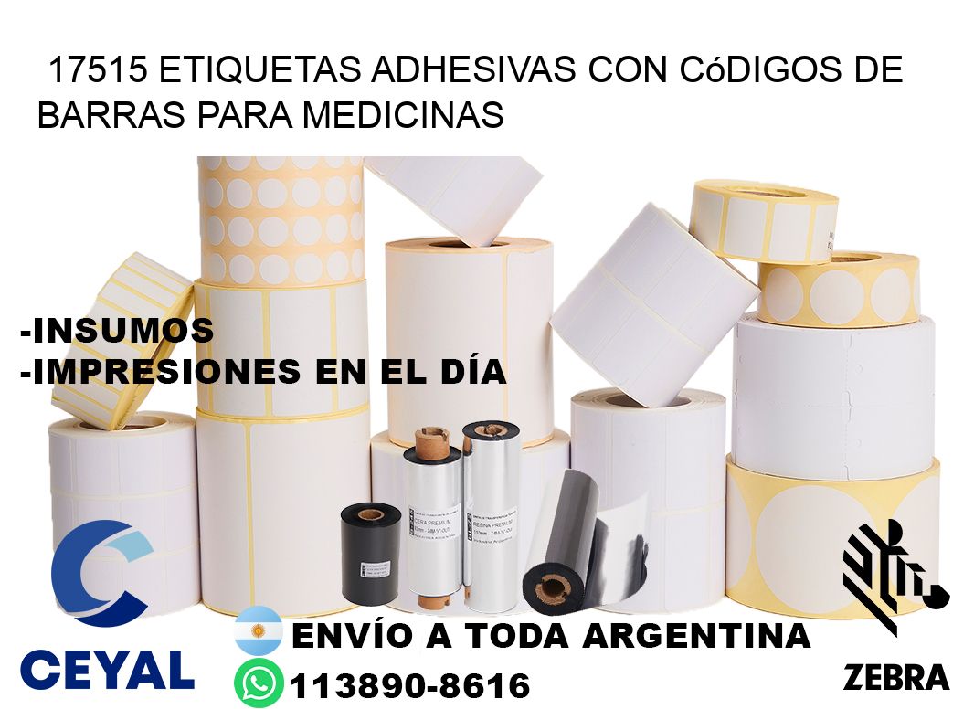17515 etiquetas adhesivas con códigos de barras para medicinas