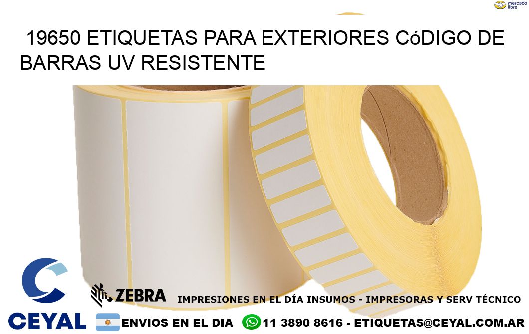 19650 etiquetas para exteriores código de barras UV resistente