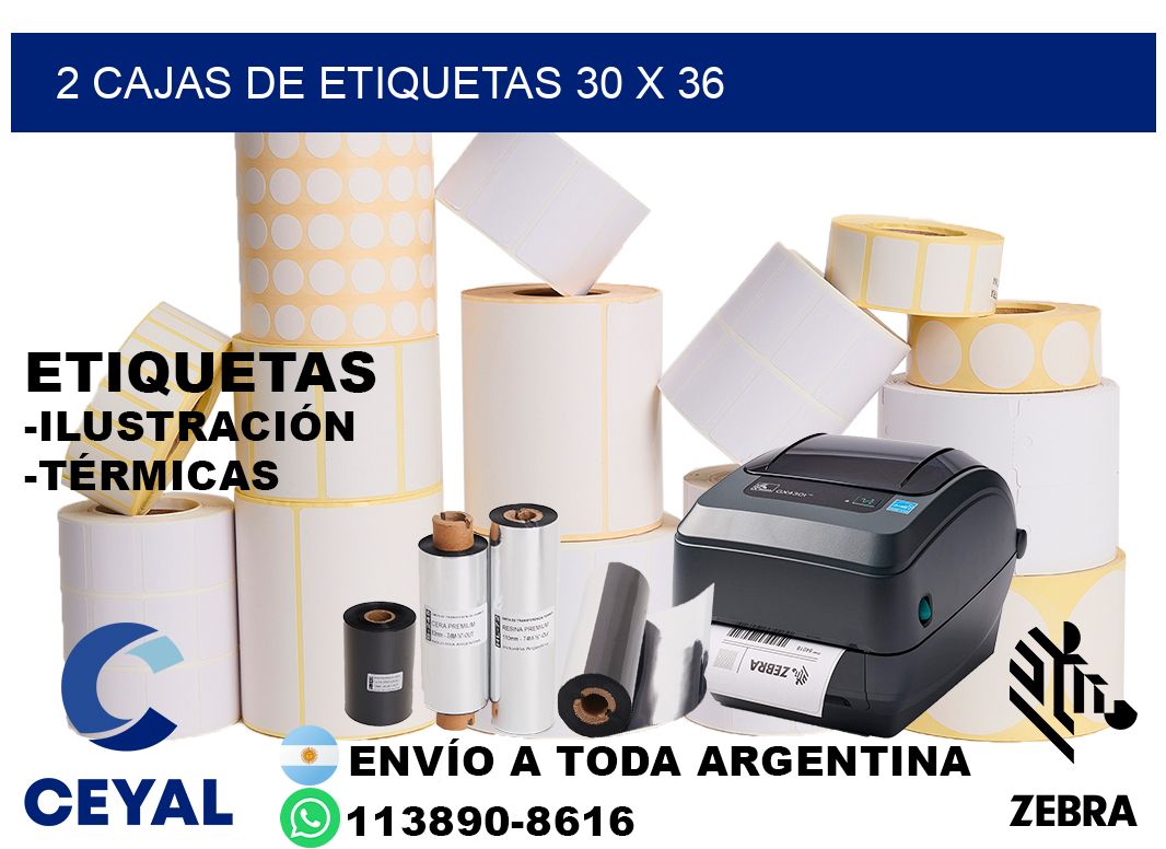 2 cajas de etiquetas 30 x 36