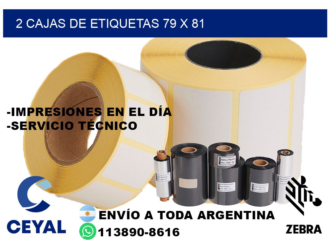 2 cajas de etiquetas 79 x 81