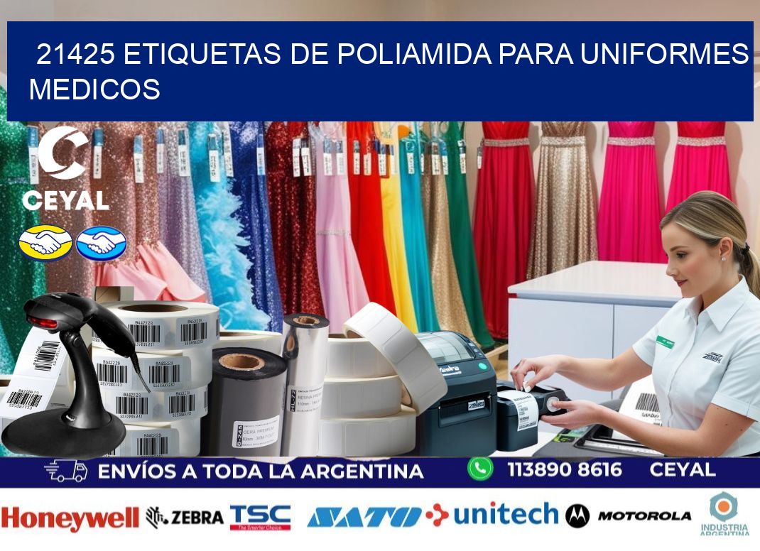 21425 Etiquetas de poliamida para uniformes medicos