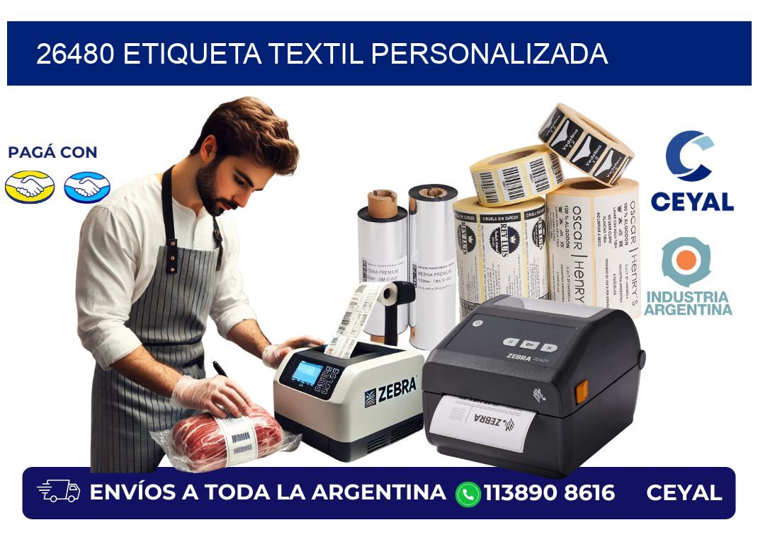 26480 Etiqueta textil personalizada