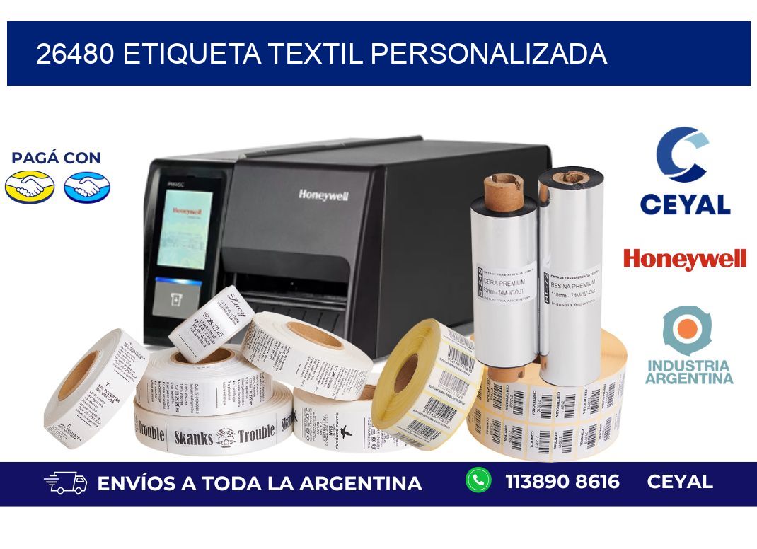 26480 Etiqueta textil personalizada