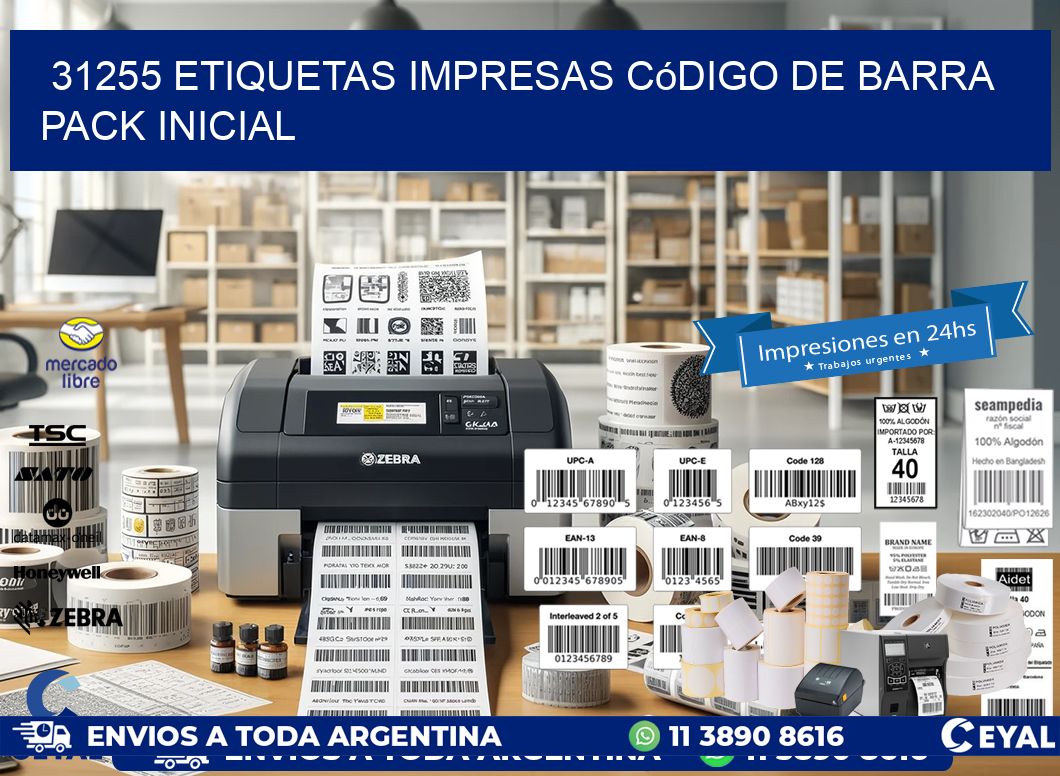 31255 Etiquetas Impresas código De Barra Pack Inicial