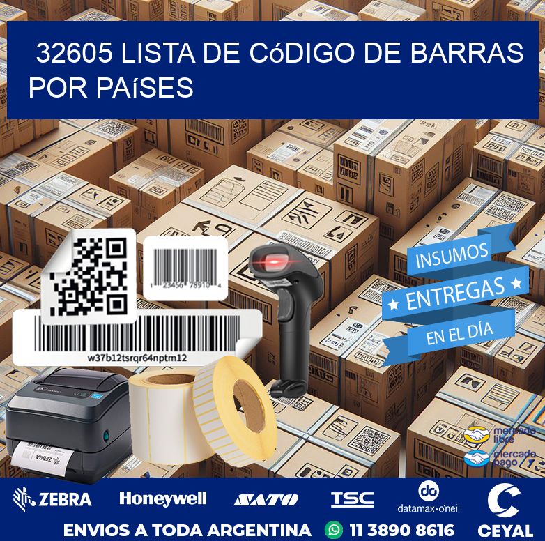 32605 Lista de código de barras por países