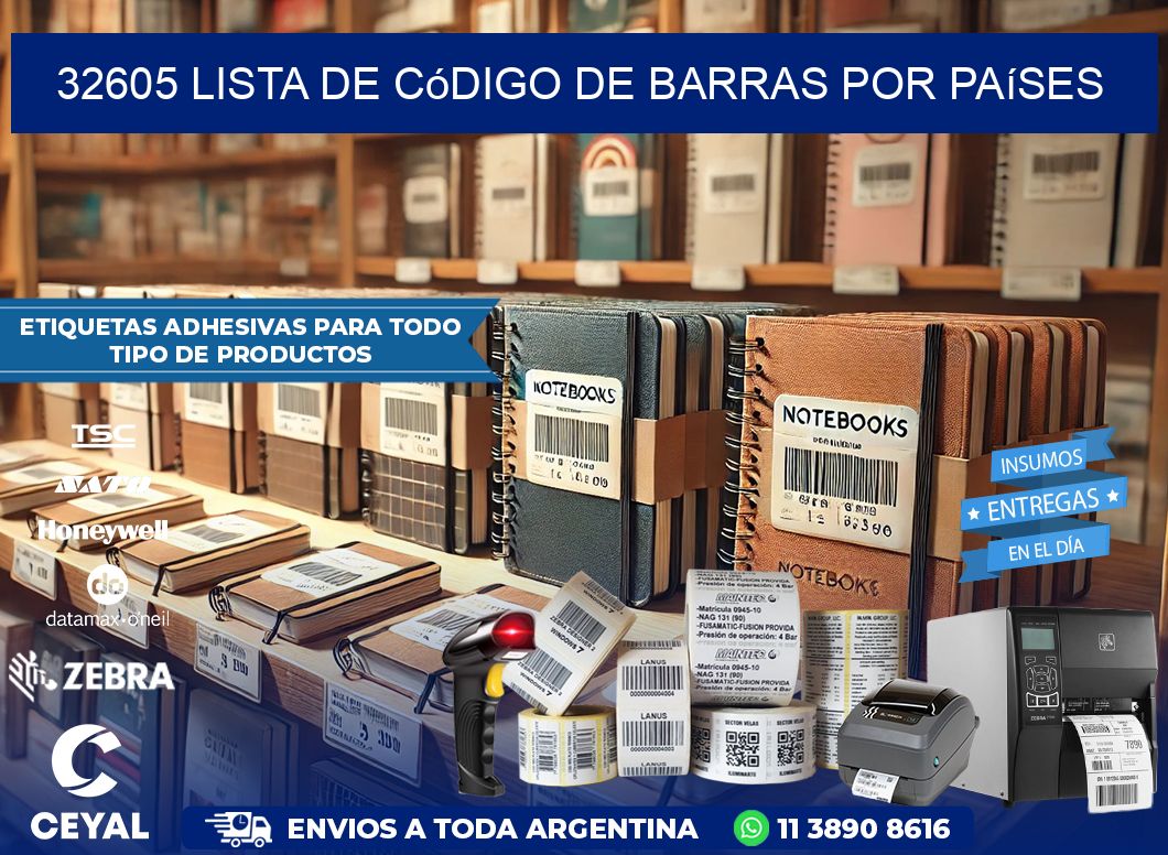32605 Lista de código de barras por países