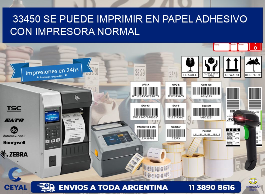 33450 Se puede imprimir en papel adhesivo con impresora normal