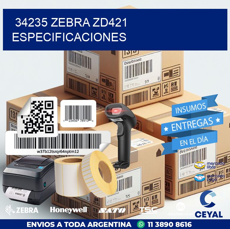 34235 Zebra ZD421 especificaciones