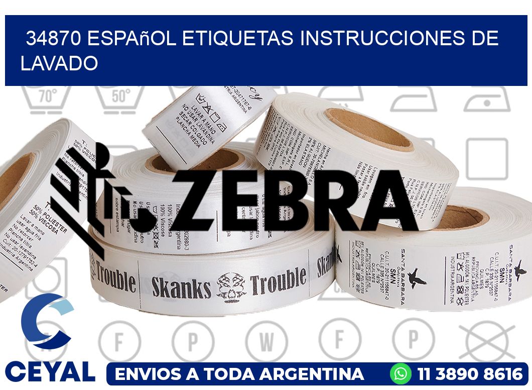 34870 español etiquetas instrucciones de lavado
