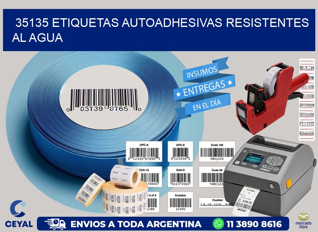 35135 etiquetas autoadhesivas resistentes al agua