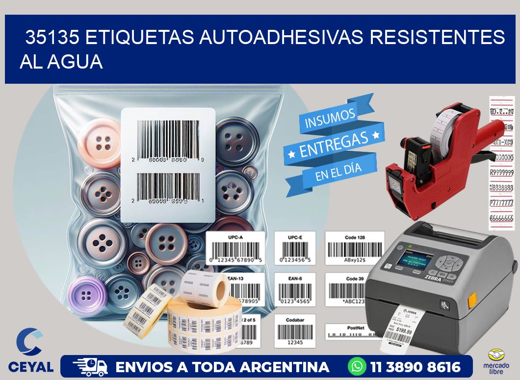 35135 etiquetas autoadhesivas resistentes al agua