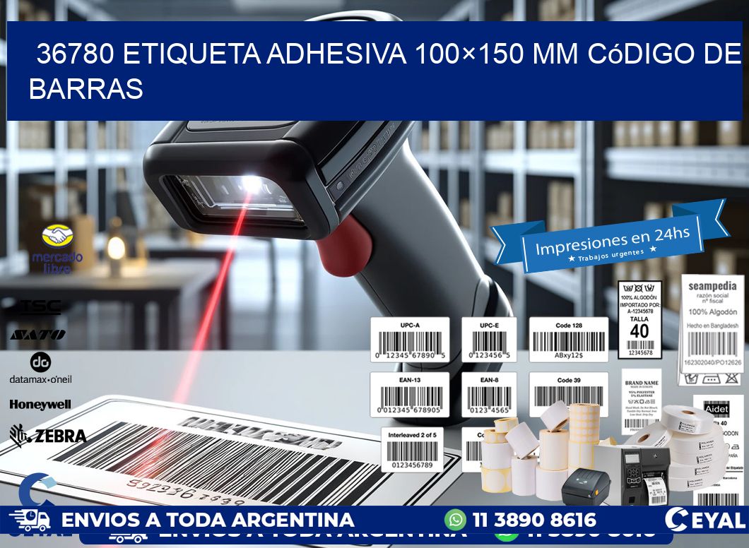 36780 etiqueta adhesiva 100×150 mm código de barras