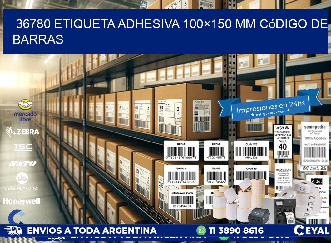 36780 etiqueta adhesiva 100×150 mm código de barras