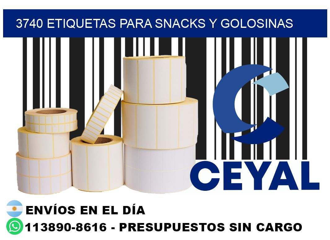 3740 Etiquetas para snacks y golosinas