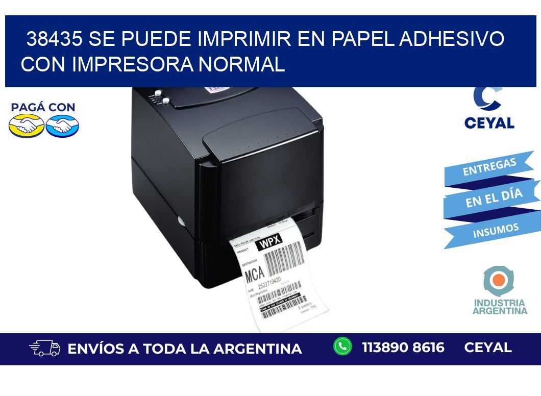 38435 Se puede imprimir en papel adhesivo con impresora normal