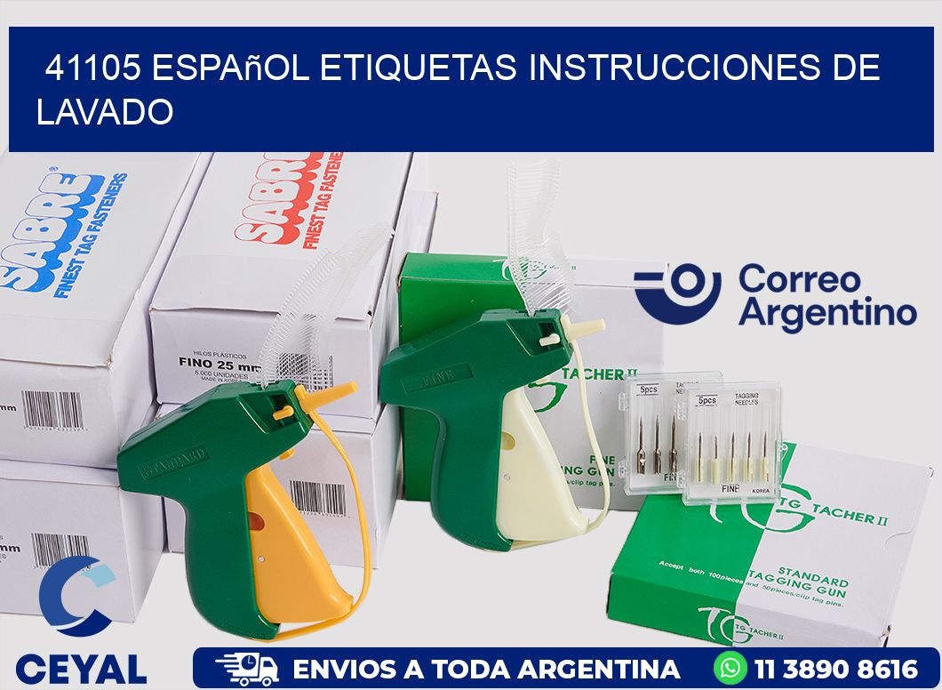 41105 español etiquetas instrucciones de lavado