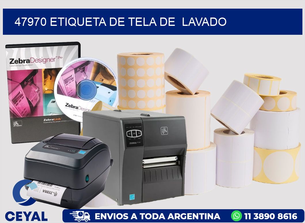 47970 etiqueta de tela de  lavado