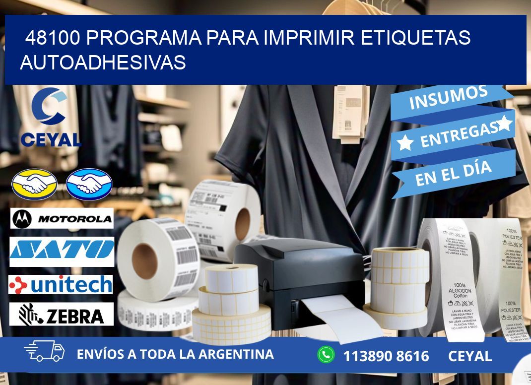 48100 Programa para imprimir etiquetas autoadhesivas