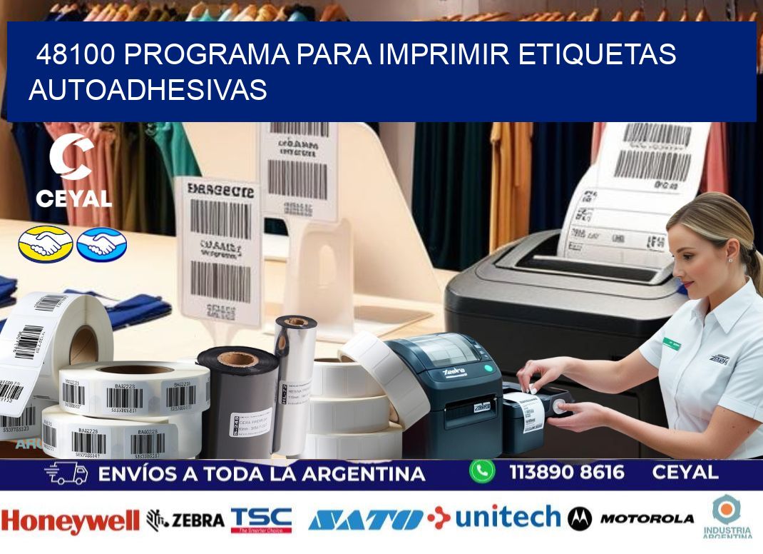 48100 Programa para imprimir etiquetas autoadhesivas