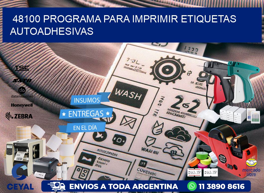 48100 Programa para imprimir etiquetas autoadhesivas