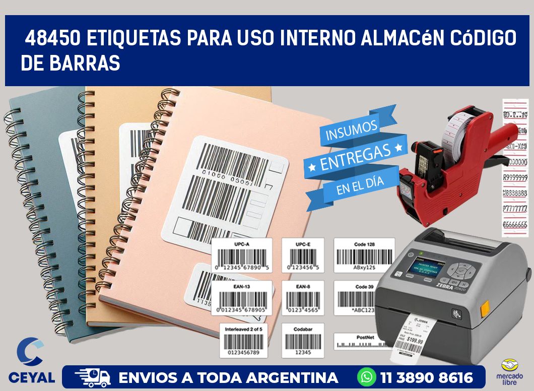 48450 etiquetas para uso interno almacén código de barras