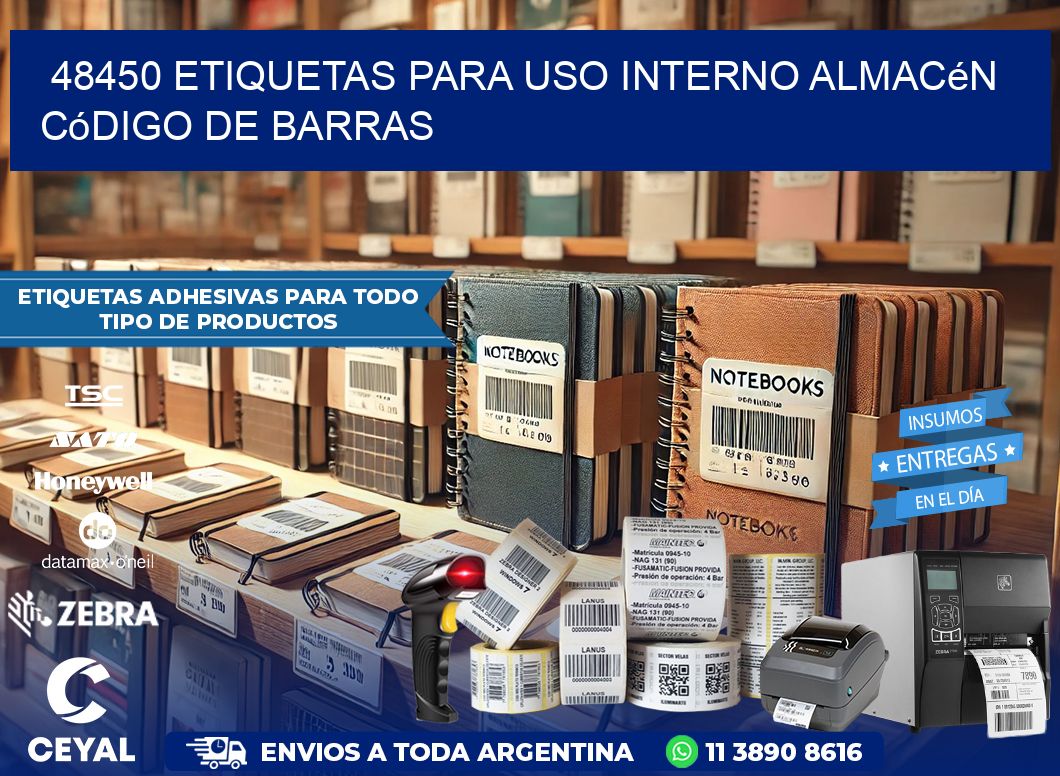48450 etiquetas para uso interno almacén código de barras