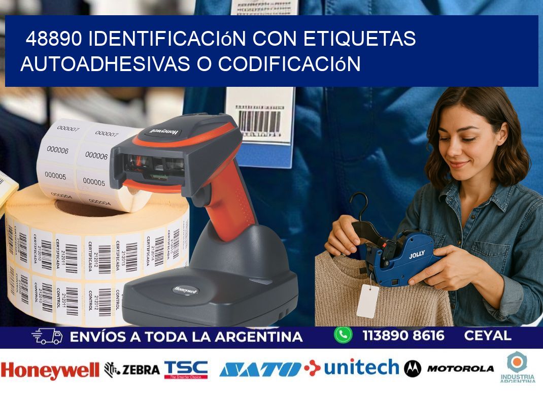 48890 identificación con etiquetas autoadhesivas o codificación