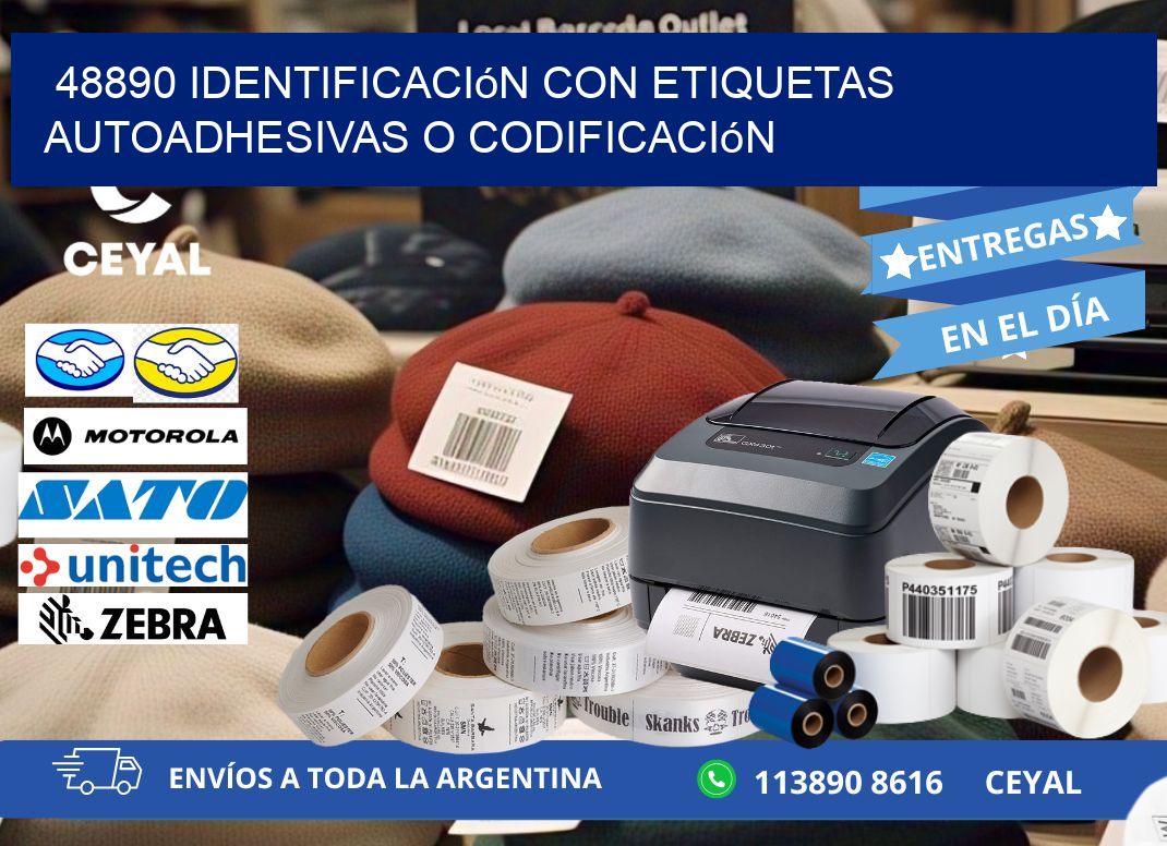 48890 identificación con etiquetas autoadhesivas o codificación