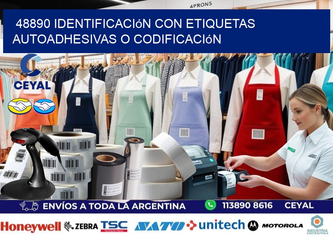 48890 identificación con etiquetas autoadhesivas o codificación