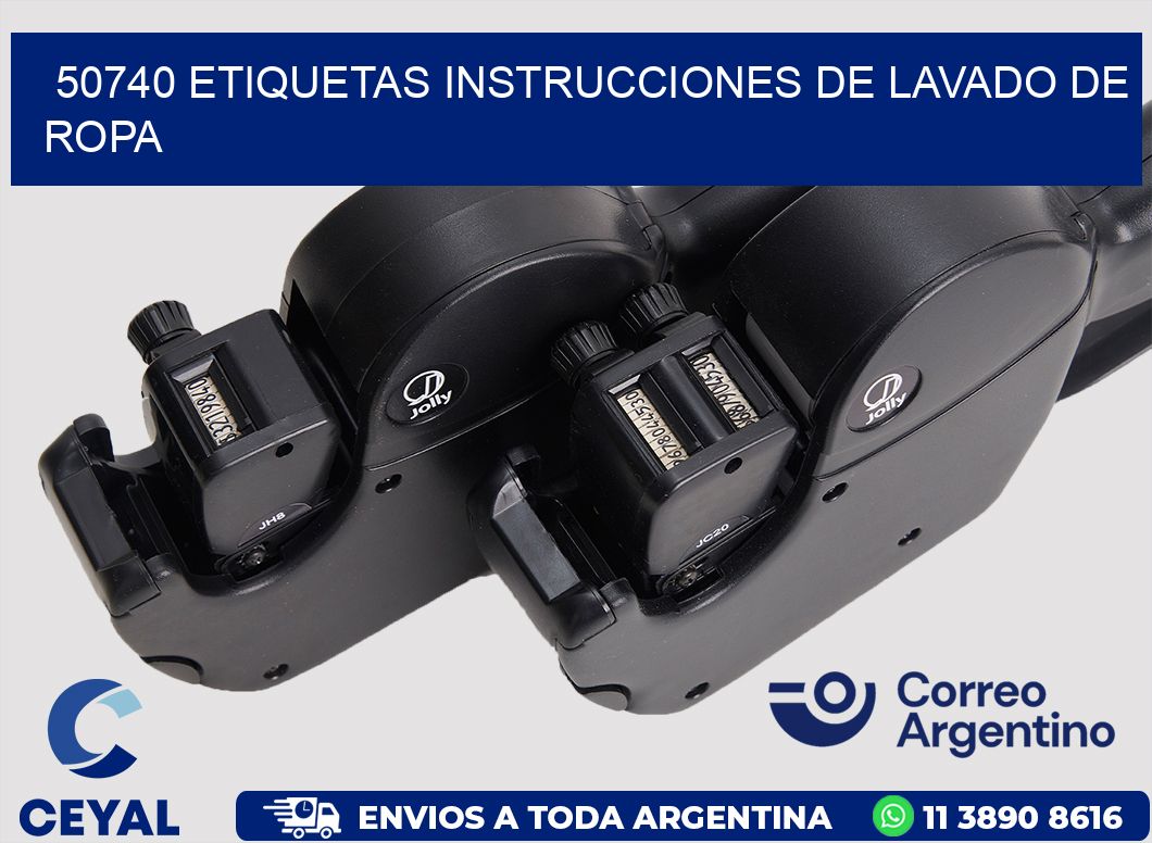 50740 etiquetas instrucciones de lavado de ropa