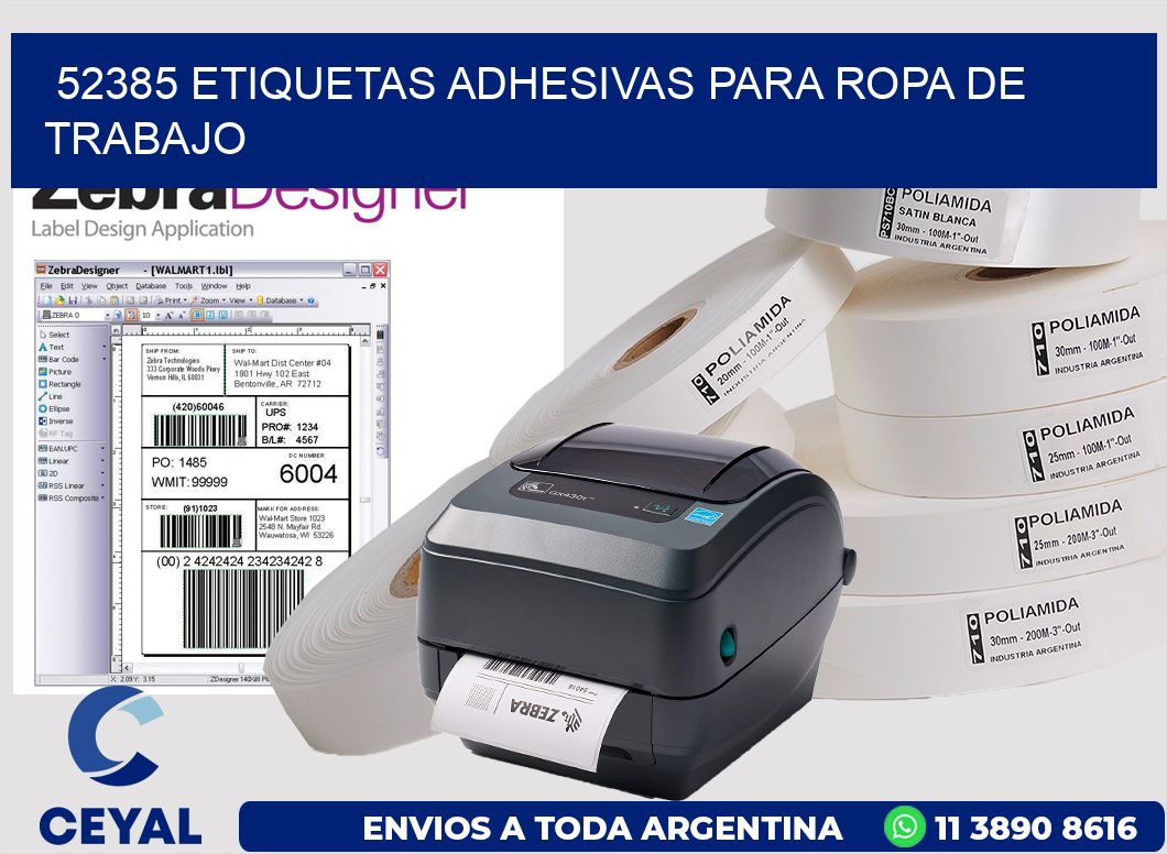 52385 Etiquetas adhesivas para ropa de trabajo