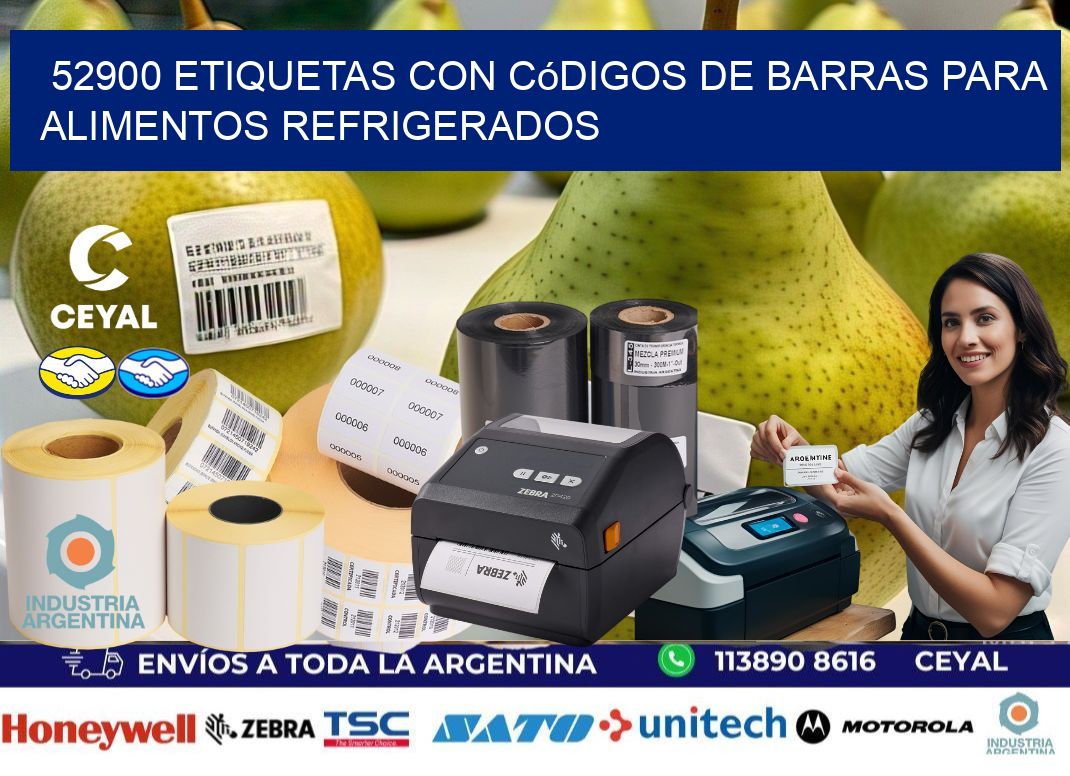 52900 Etiquetas con códigos de barras para alimentos refrigerados