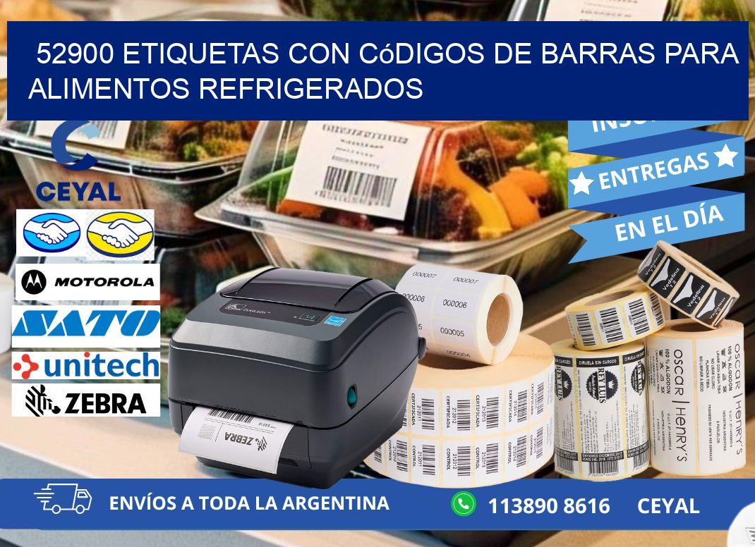 52900 Etiquetas con códigos de barras para alimentos refrigerados