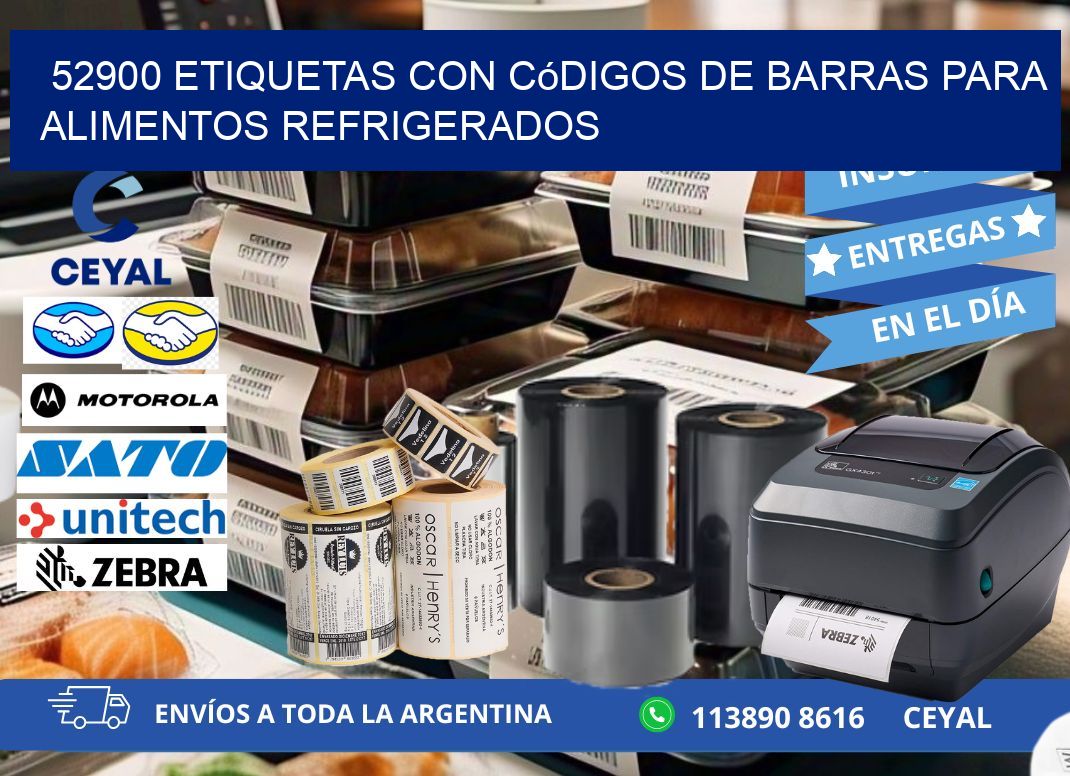 52900 Etiquetas con códigos de barras para alimentos refrigerados