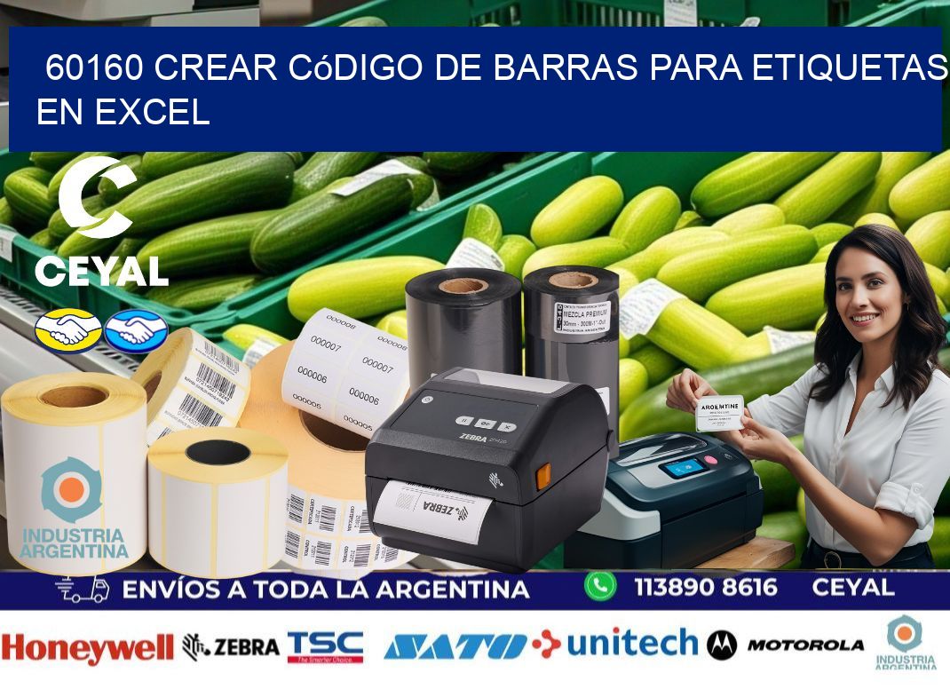 60160 Crear código de barras para etiquetas en Excel