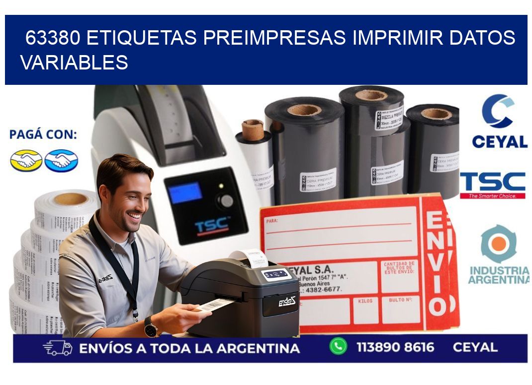 63380 Etiquetas preimpresas imprimir datos variables