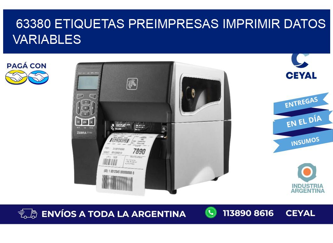 63380 Etiquetas preimpresas imprimir datos variables