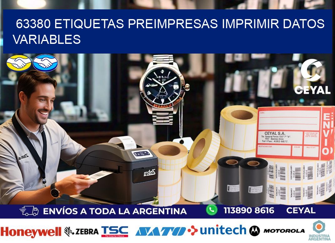63380 Etiquetas preimpresas imprimir datos variables