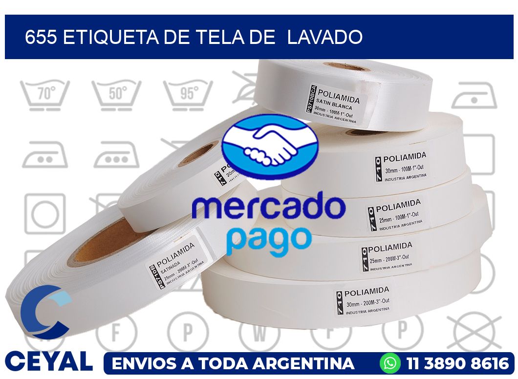 655 etiqueta de tela de  lavado