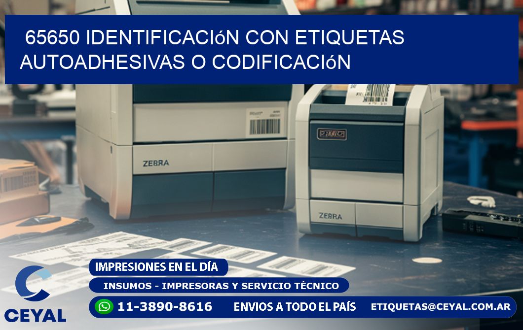 65650 identificación con etiquetas autoadhesivas o codificación