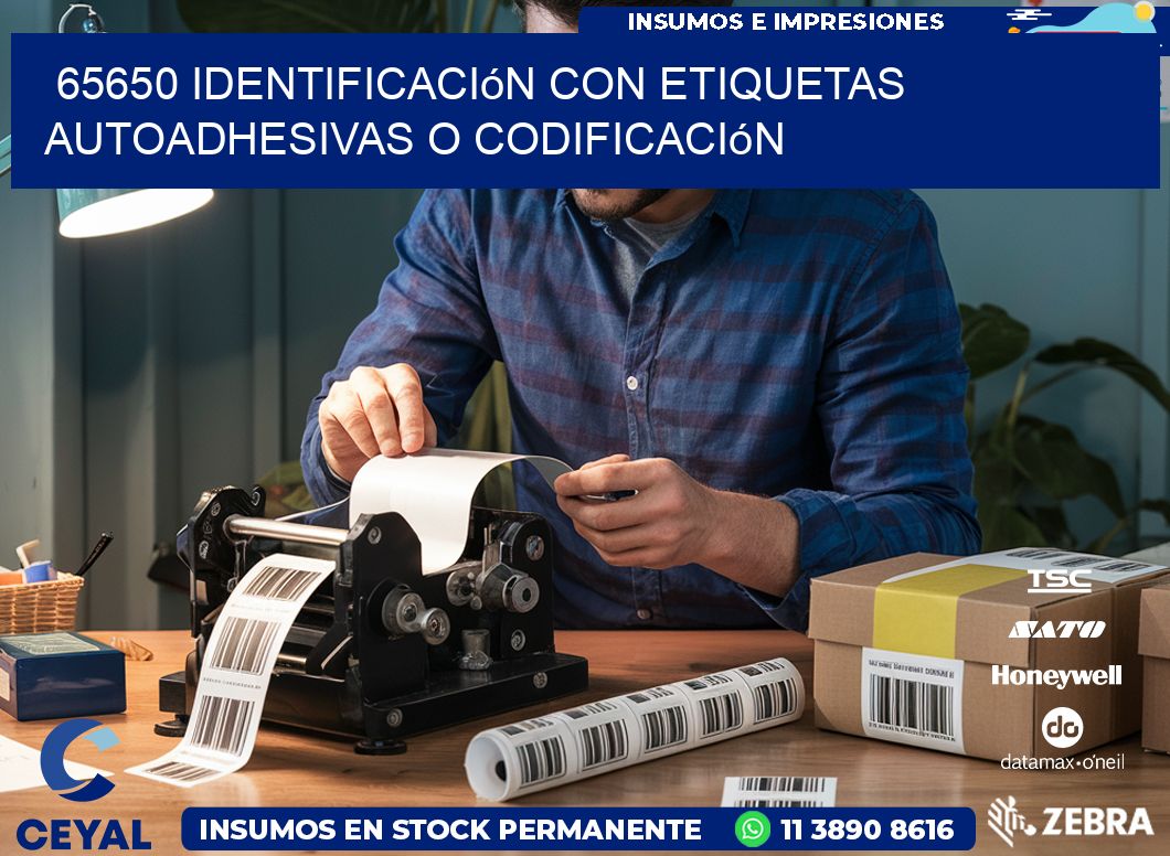 65650 identificación con etiquetas autoadhesivas o codificación