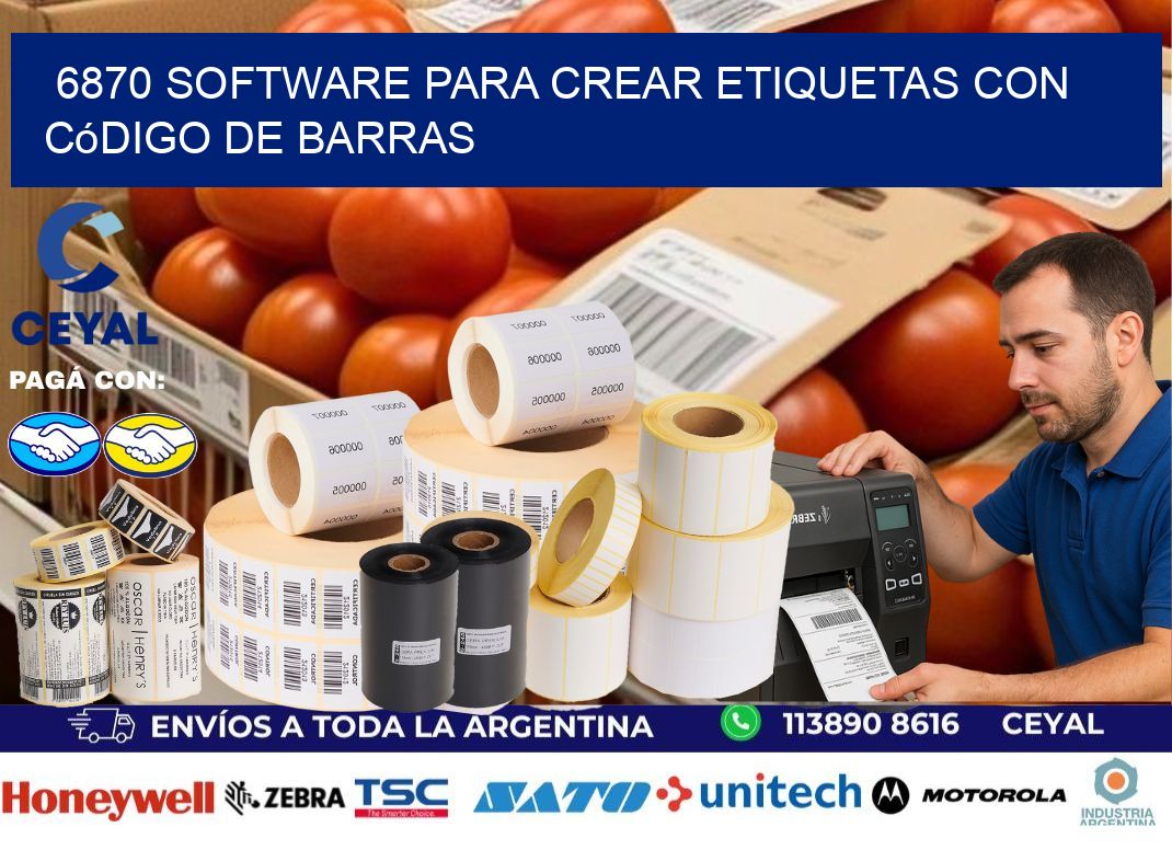 6870 Software para crear etiquetas con código de barras