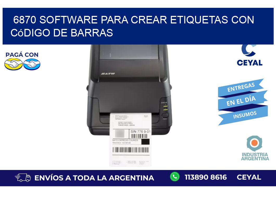6870 Software para crear etiquetas con código de barras