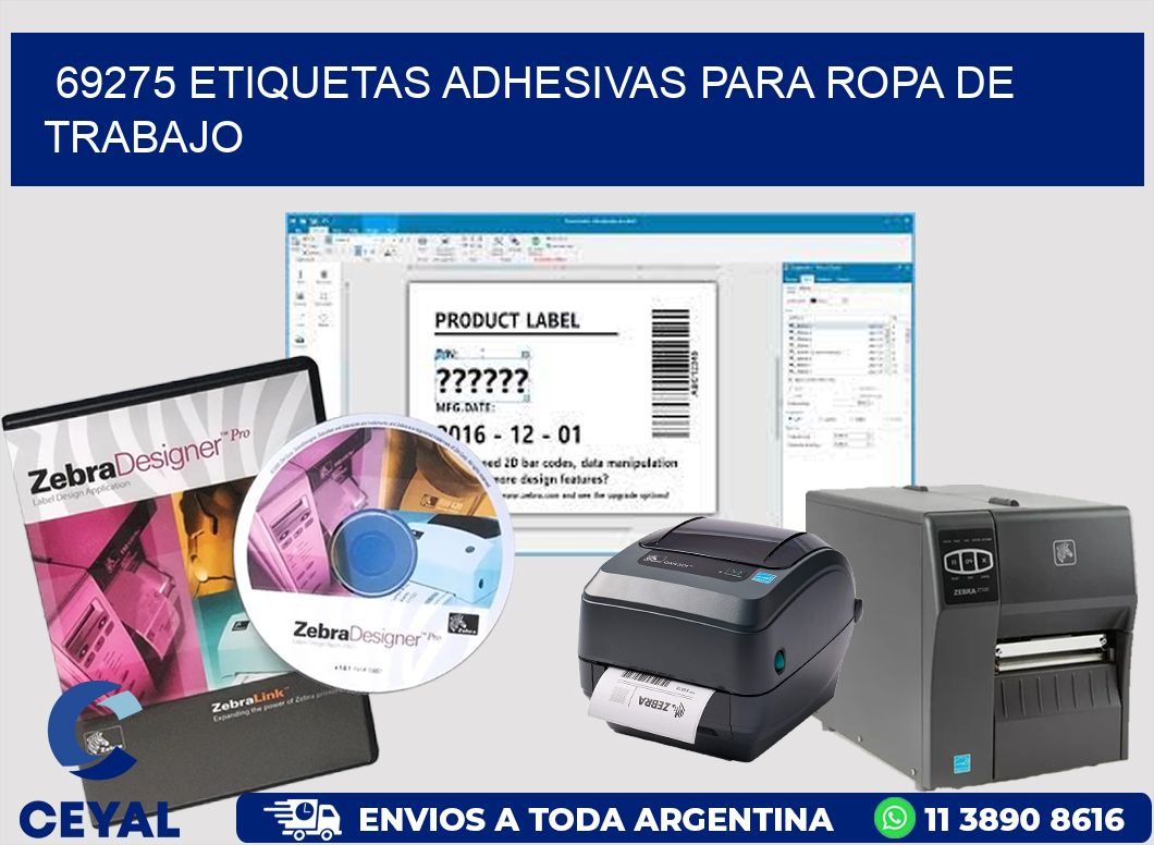 69275 Etiquetas adhesivas para ropa de trabajo
