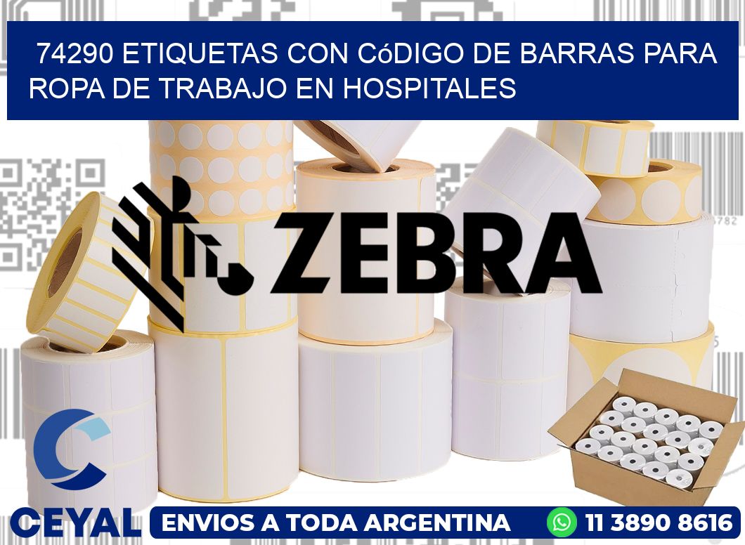 74290 Etiquetas con código de barras para ropa de trabajo en hospitales
