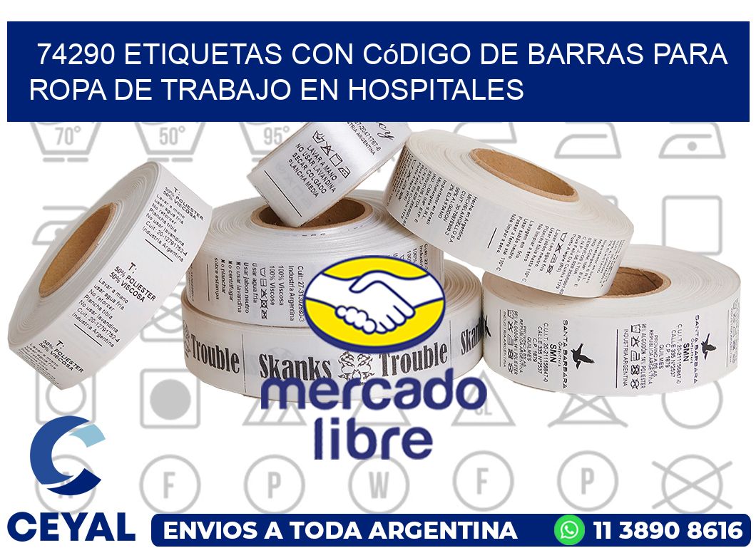 74290 Etiquetas con código de barras para ropa de trabajo en hospitales