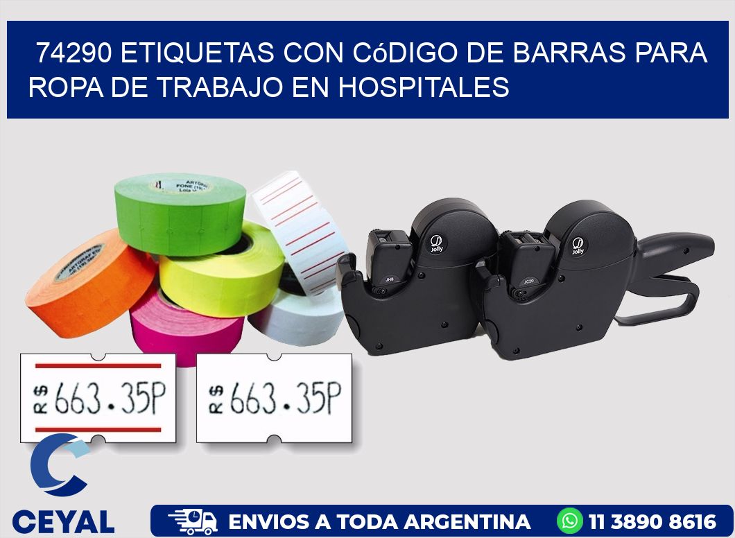 74290 Etiquetas con código de barras para ropa de trabajo en hospitales