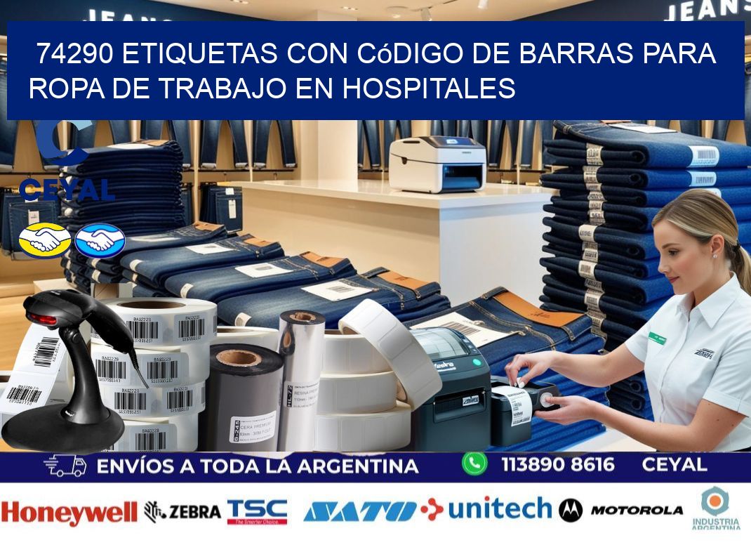 74290 Etiquetas con código de barras para ropa de trabajo en hospitales