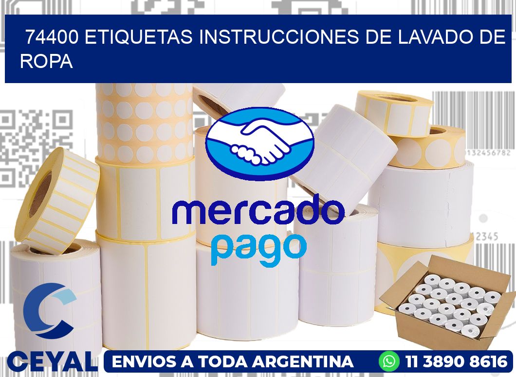 74400 etiquetas instrucciones de lavado de ropa